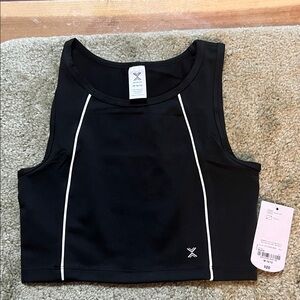 Sz MED 10/12 Xersion brand black quick dry sports bra. Please see notes below.